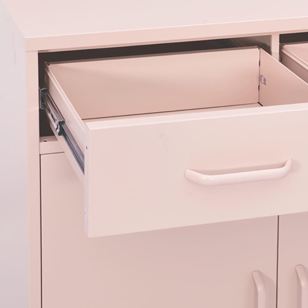Steel Storage Cabinet with 2 Drawers and Adjustable Shelf, Metal Side Cabinet for Home, Office, Entryway and Hallway, 31.5'x13.8'x40',-331