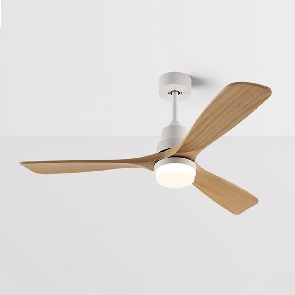 Wood Ceiling Fan with Lights Industrial Retro 42 inch Ceiling Fan with Light and Remote 3 Color Dimmable, Reversible Mute Farmhouse Ceiling Fan Outdoor Ceiling Fans for patios with Light