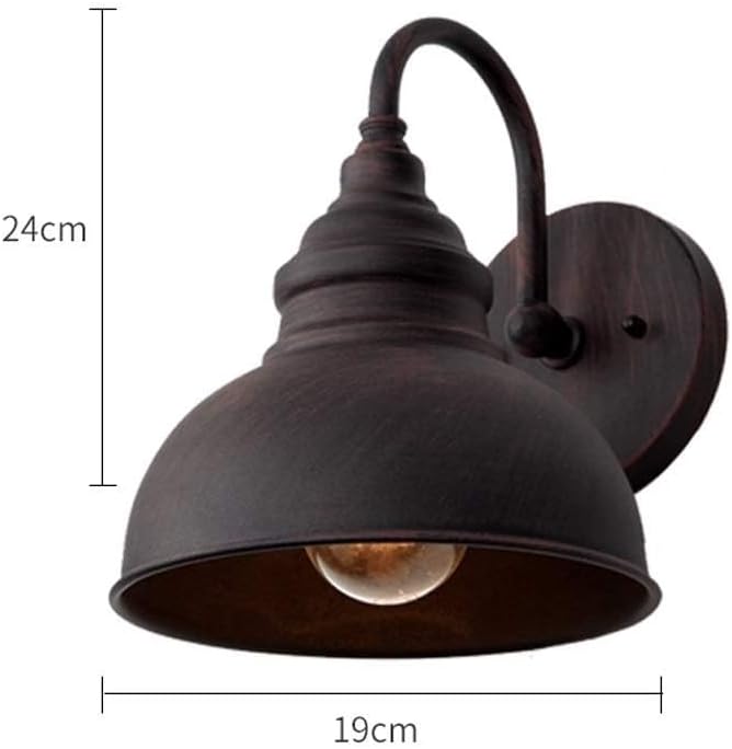 ICEMOB 9.4in Industrial Retro Rusty Color Waterproof Outdoor Wall Lamp E27 Vintage Wall Lighting Fixture Garden Balcony Wall Sconce Lantern Aluminum Metal Wall Spotlight Exterior for House