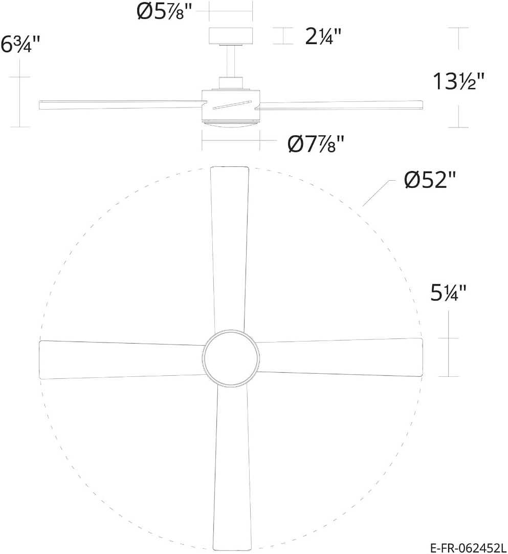 Santorini 4-Blade 52in Smart Indoor or Outdoor Ceiling Fan 2700K-6000K CCT Tunable Range LED Light Kit in Brushed Nickel with Reversible Black and Weathered Wood Blades Works With iOS or Android App