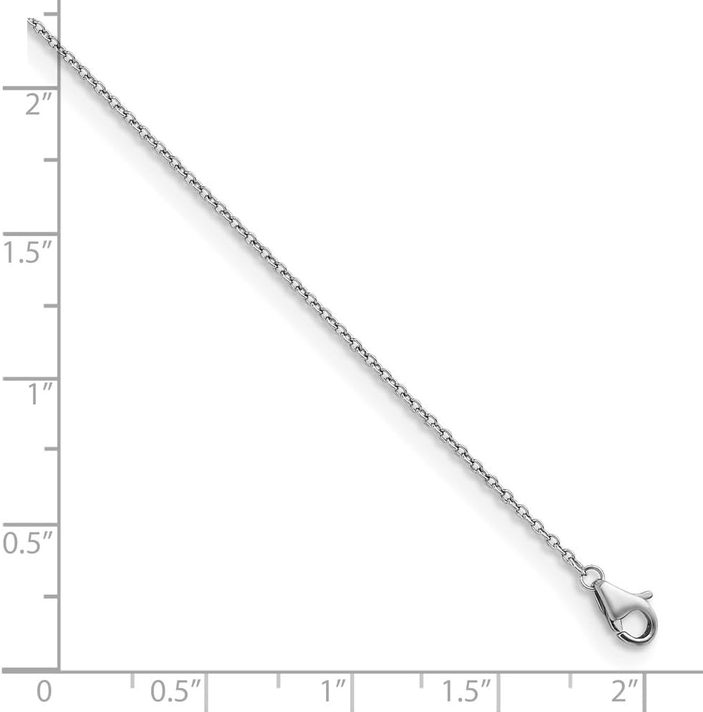 Diamond2Deal Platinum Polished 1.3mm Solid Cable Chain Necklace 16' to 30' Neck Jewelry Men, 4.35 gram