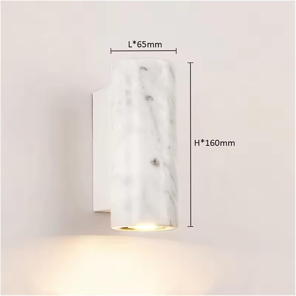 Nordic Minimalist Natural White Marble Modern Living Room Balcony Decoration Spotlight Landscape Corridor Warm Color Wall Lamp T-155(White)