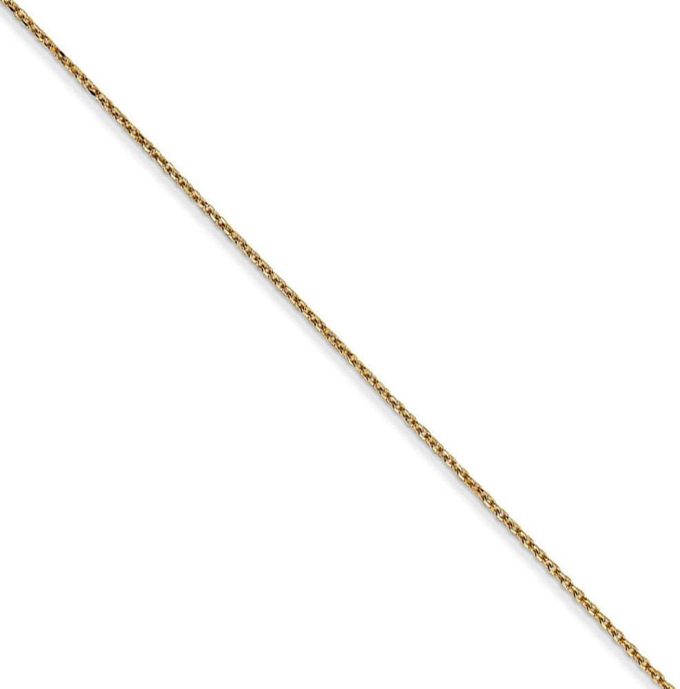 The Black Bow 0.6mm, 14k Yellow Gold, Diamond Cut Cable Chain Necklace