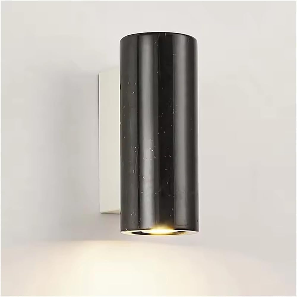 Nordic Minimalist Natural White Marble Modern Living Room Balcony Decoration Spotlight Landscape Corridor Warm Color Wall Lamp T-155(Black)