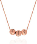 Theo Grace - Personalized Balance Bead Necklace – Custom Engraved Bead Necklace with Optional Lab Diamond Bead, Silver, 18K Gold or Rose Gold Plated, Gold Vermeil