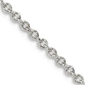 JewelryWeb 925 Sterling Silver Polished 1.25mm Cable Chain Necklace Lobster Claw Chain Necklace for Women and Men