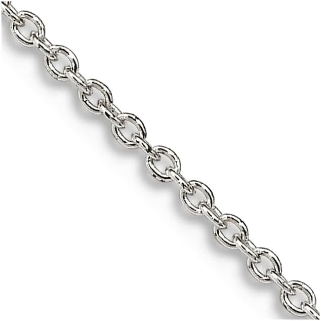 JewelryWeb 925 Sterling Silver Polished 1.25mm Cable Chain Necklace Lobster Claw Chain Necklace for Women and Men