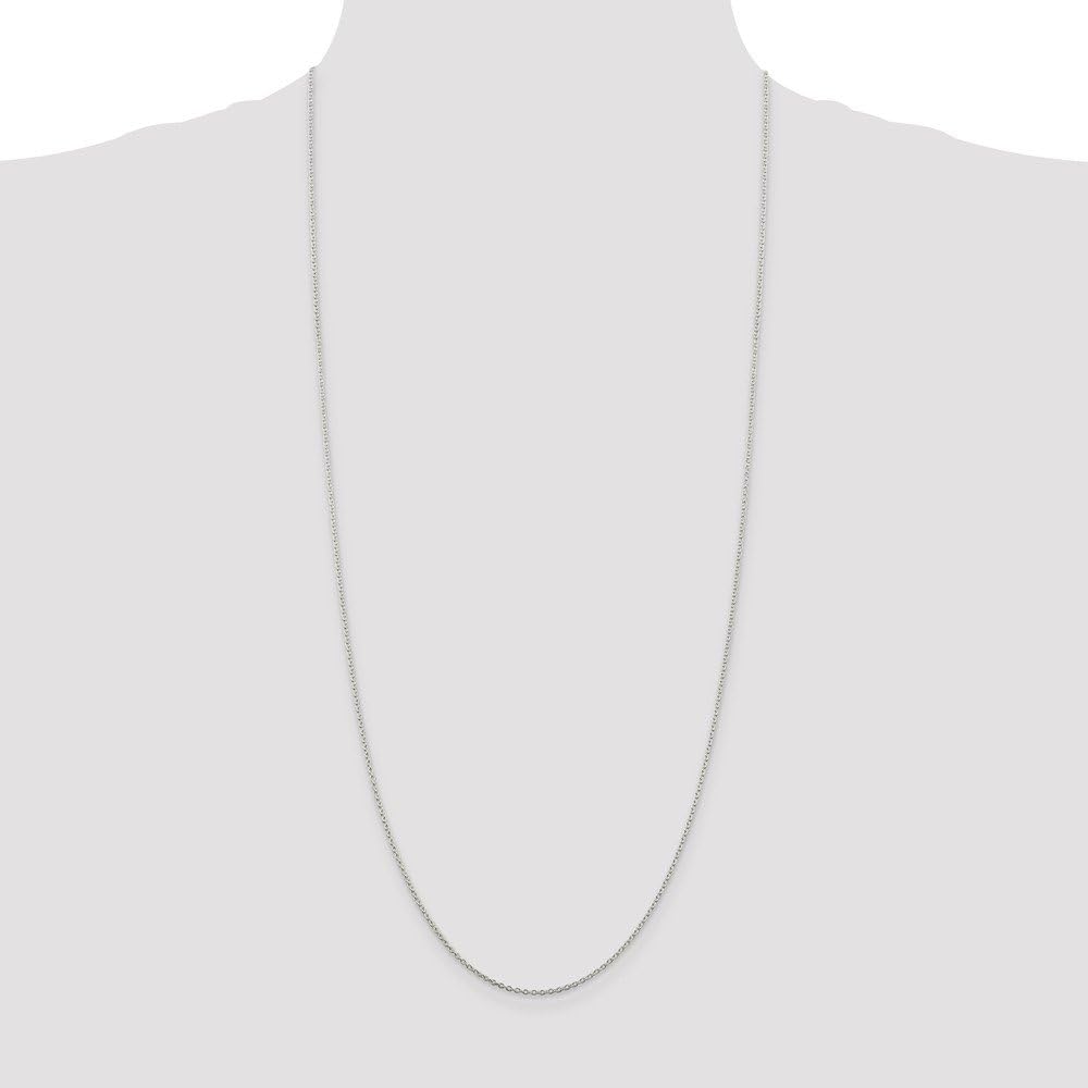 Solid 925 Sterling Silver 1.5mm Cable Chain Necklace