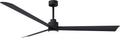 Matthews AKLK-BK-BK-72 Alessandra Wet Rated 72' Outdoor Ceiling Fan with Light and Remote, Silent DC Motor, 3 ABS Blades, Matte Black