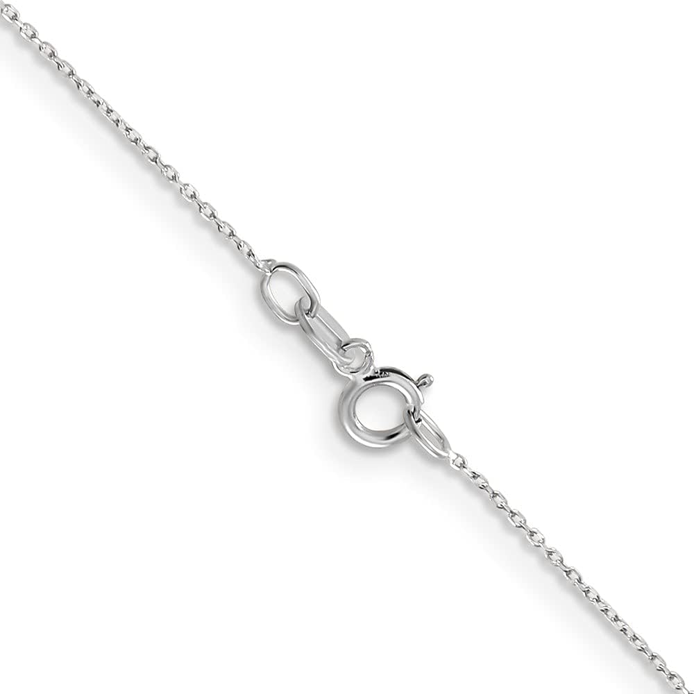 10k White Gold .5mm Solid Diamond-Cut Cable Chain Necklace