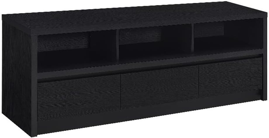 Coaster Home Furnishings Rutland 59-Inch TV Stand and Media Console Black, 3-Drawer Entertainment Center