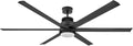Hinkley Draftsman 72' Indoor/Outdoor Smart Ceiling Fan with Light and Remote, Industrial Windmill Style with Alumninum Fan Blades, Integrated LED, Matte Black