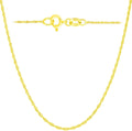 Italian Fashions 14K, 10K Yellow or White or Rose Solid Gold Italian Diamond Cut 0.8 mm-1.2 mm Rope and Mirror Cable Chain Necklace Thin & Strong gold chain Thin And Lightweight MADE IN ITALY