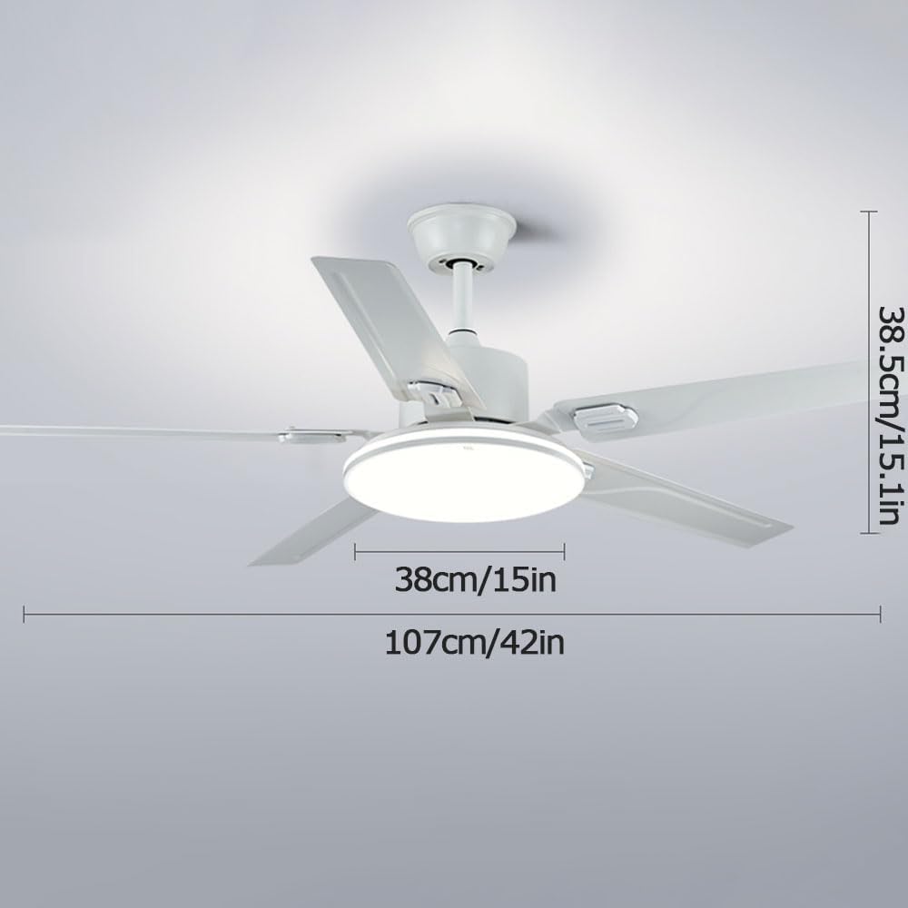 Ceiling Fans with Lights and Remote 42 Inch Smart Ceiling Fan with Light 3 Color Dimmable Low Profile Ceiling Fan with Light Outdoor Ceiling Fans for Patios with Light