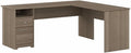 Bush Home L Shaped Desk with Drawers for Executive and Home Office | Cabot Collection Corner Table with Storage and Chrome Hardware | 72Wx23DX42W Return