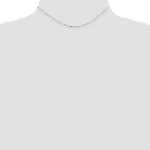 10k White Gold .6mm Solid Diamond-Cut Cable Chain Necklace