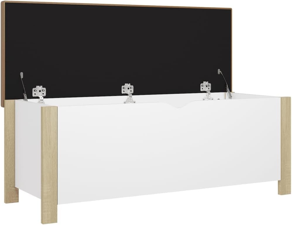 Modern Design Storage Box with a Cushion Bench, Entryway Bench with Cushioned Seat for Living Room, Home, Office, 41.3'x15.7'x17.7',-375