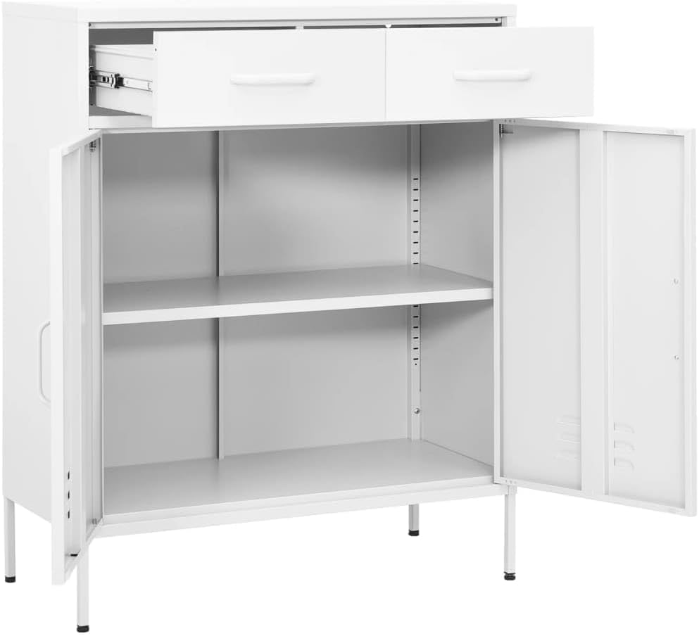 Steel Side Storage Cabinet, Modern Sideboard Storage Cabinet with Legs for Home, Office, Entryway and Hallway, 31.5'x13.8'x40',-325