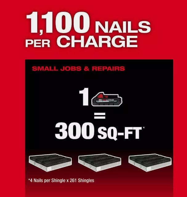 Fit For Milwaukee 2909-21 M18 FUEL 18V Cordless Li-Ion Coil Roofing Nailer Kit,Nailers & Staplers