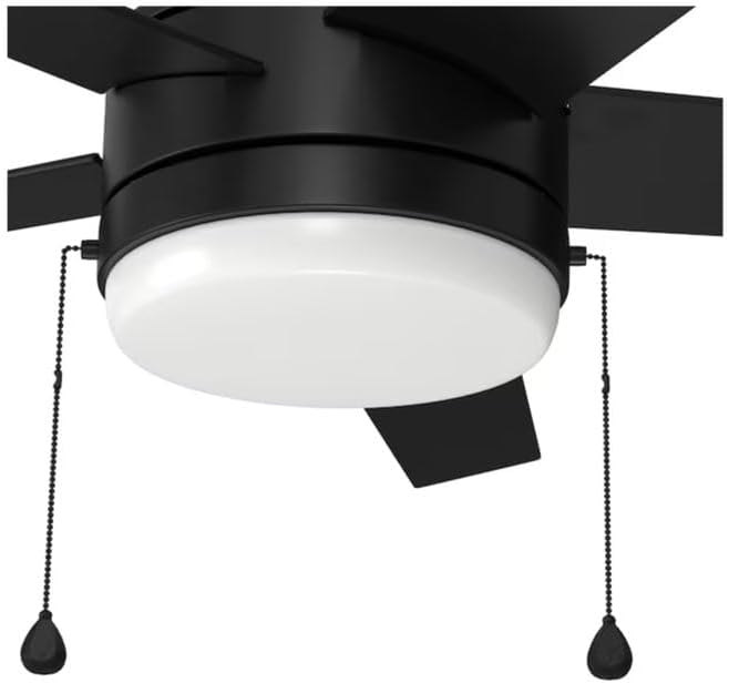 Harbr Breeze Sunport Easy2Hang 52-in Color-Changing Integrated LED Outdoor Matte Black with Matte Blades Ceiling Fan With Light (5 -Blade)