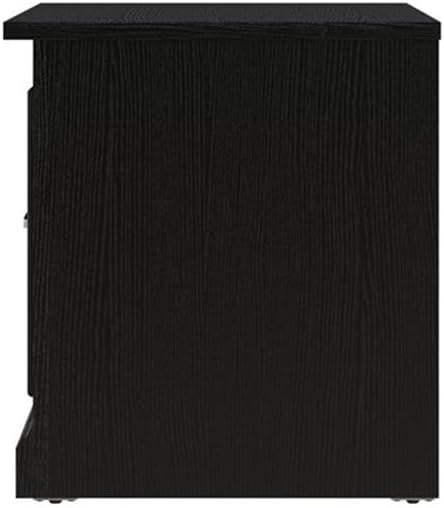 Bush Furniture Woodland 24W Small Shoe Bench with Drawer in Black Suede Oak | Narrow Footwear Organizer for Home Entryway, Mudroom, and Foyer