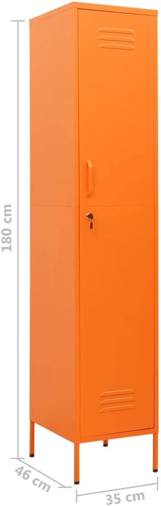 Metal Storage Cabinet with Lock, Home Office Storage Locker Cabinet, 13.8'x18.1'x70.9', Orange,-243