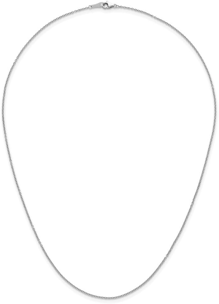 Diamond2Deal Platinum Polished 1.3mm Solid Cable Chain Necklace 16' to 30' Neck Jewelry Men, 4.35 gram