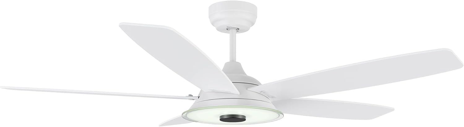 ARRO 52' Smart Ceiling Fan With 3 Light Colors Dimmable, Reversible DC Motor With 10 Speeds, Compatible with Alexa, Siri & Google Home & APP, White