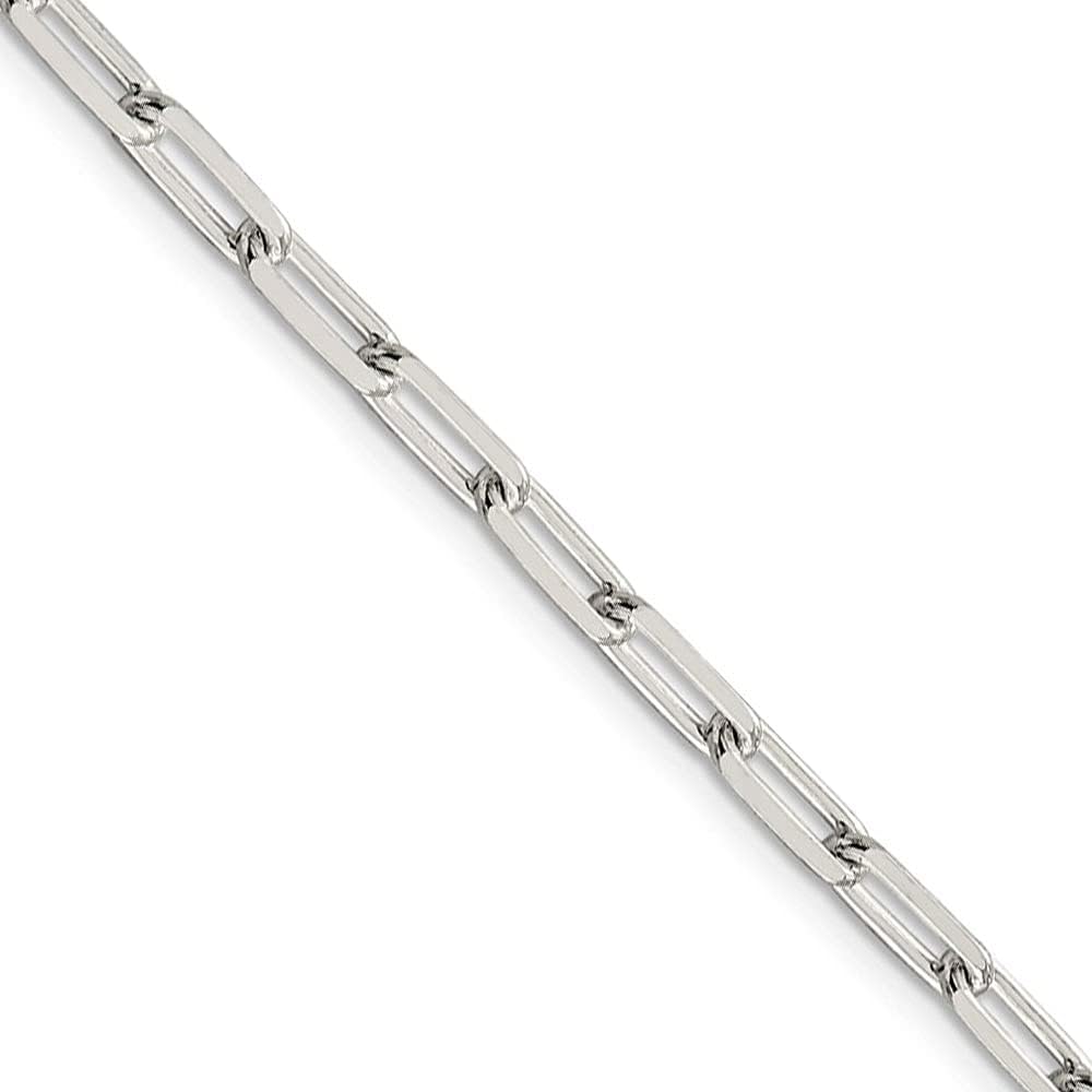 The Black Bow 4.25mm Sterling Silver Solid Elongated Open Cable Chain Necklace