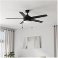 Harbr Breeze Sunport Easy2Hang 52-in Color-Changing Integrated LED Outdoor Matte Black with Matte Blades Ceiling Fan With Light (5 -Blade)