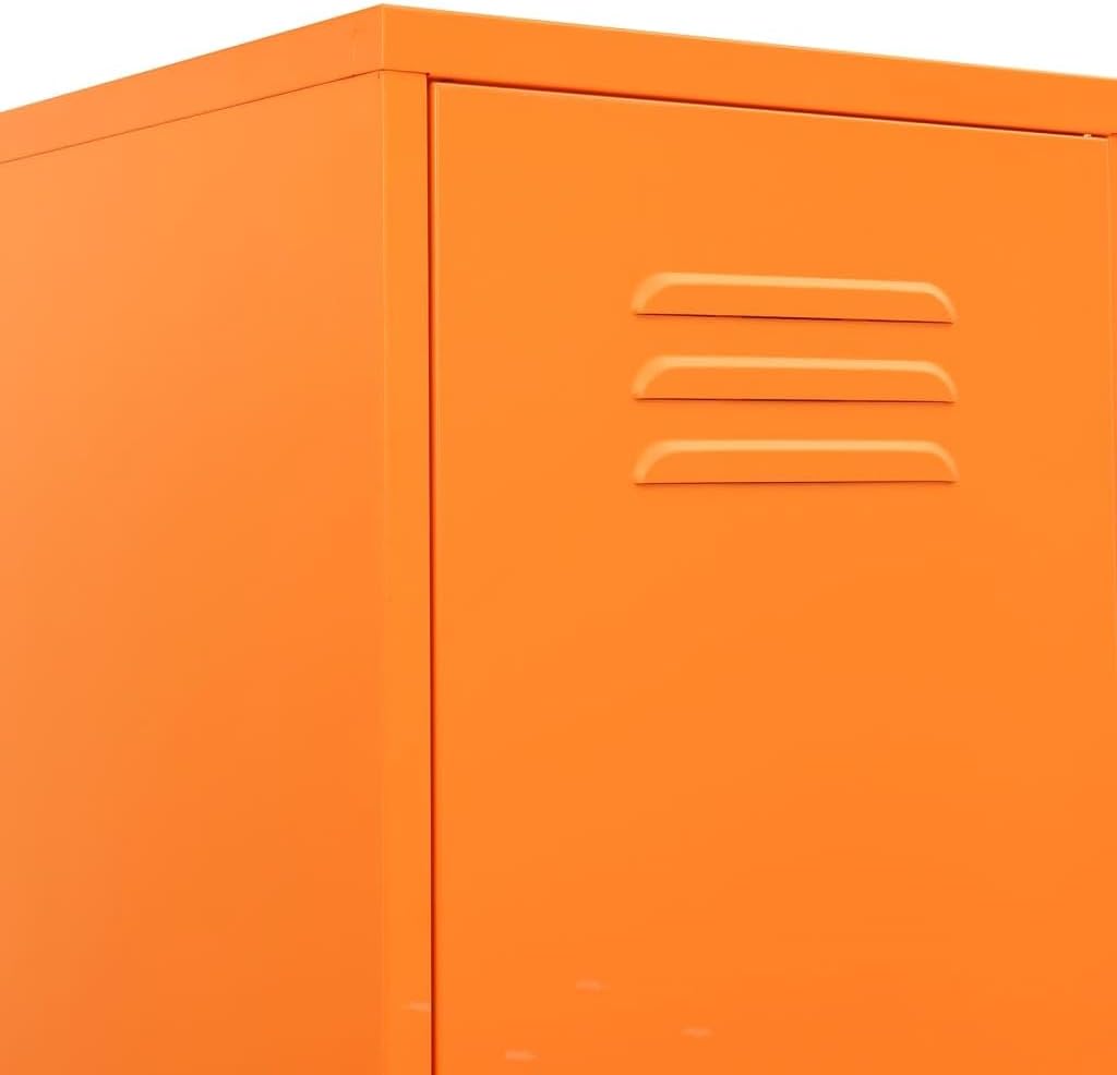 Metal Storage Cabinet with Lock, Home Office Storage Locker Cabinet, 13.8'x18.1'x70.9', Orange,-243