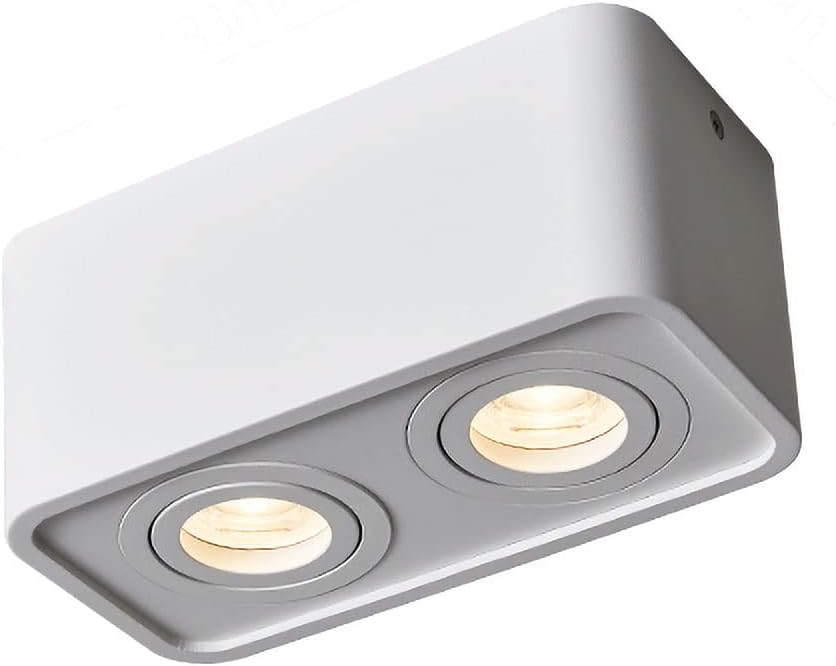 Led Double-Headed Spotlights, Bright Spotlights, Household Square COB Thickened Lights, Non-Open Nordic Grille Lights, Corridor Aisle Lights (Color : White 2 * 7w, Size : White Light)