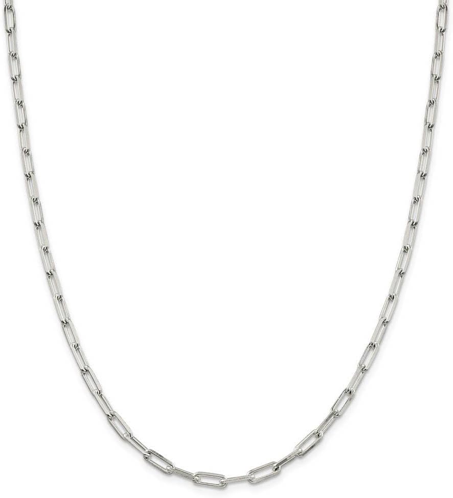 The Black Bow 4.25mm Sterling Silver Solid Elongated Open Cable Chain Necklace