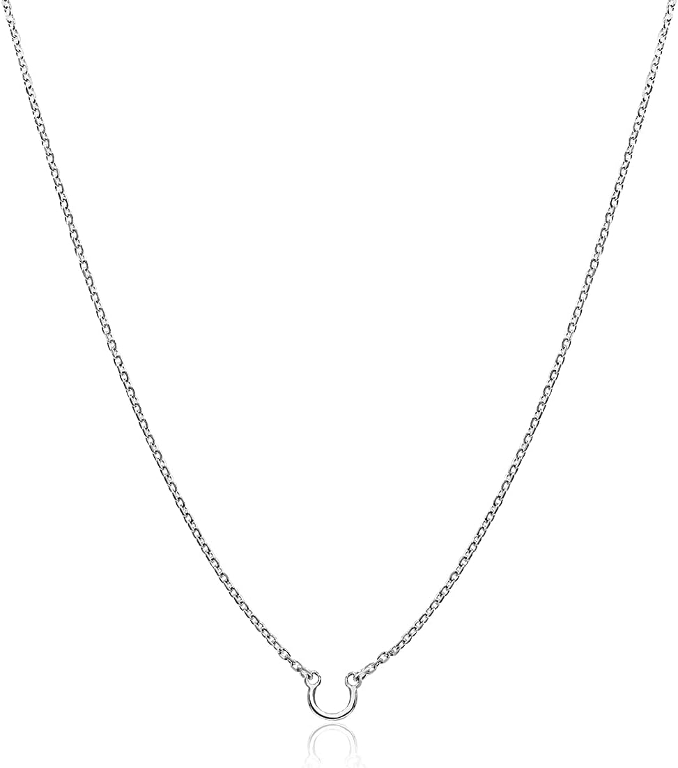 Honolulu Jewelry Company 14K Solid Gold 1.2mm Adjustable Cable Chain Necklace - Clasp stays in back with Pendant Saddle (TM)