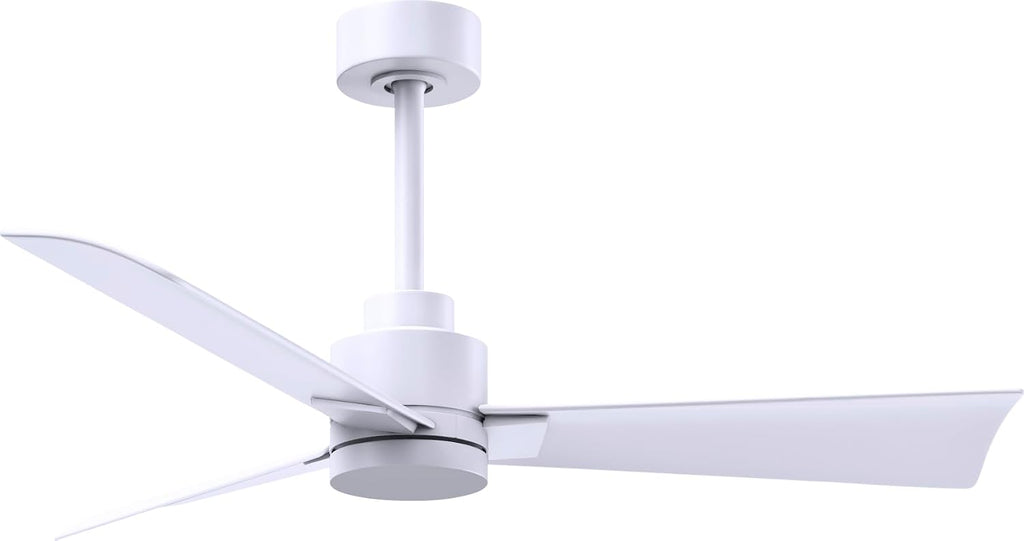 Matthews AK-MWH-MWH-42 Alessandra Wet Rated 42' Outdoor Ceiling Fan without Light, Remote Included, Silent DC Motor, Matte White