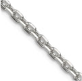 JewelryWeb 925 Sterling Silver Polished 2mm Cable Chain Necklace Lobster Claw Chain Necklace for Women and Men