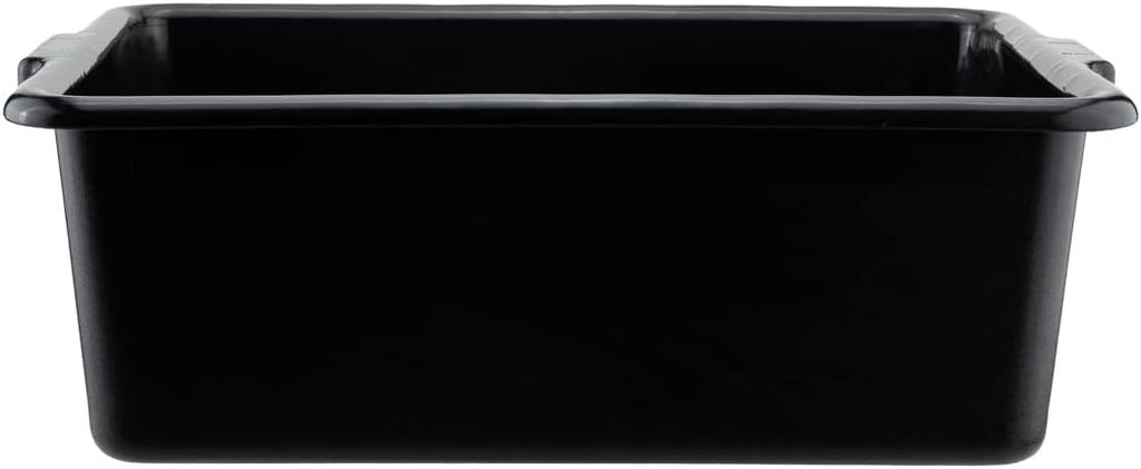 Restaurantware TUBS ONLY: RW Clean 22 Inch x 15.7 Inch Bus Tubs 12 Deep Bus Boxes - Lid Sold Separately With Handles Black Plastic Restaurant Tubs Heavy-Duty For Kitchen Organization
