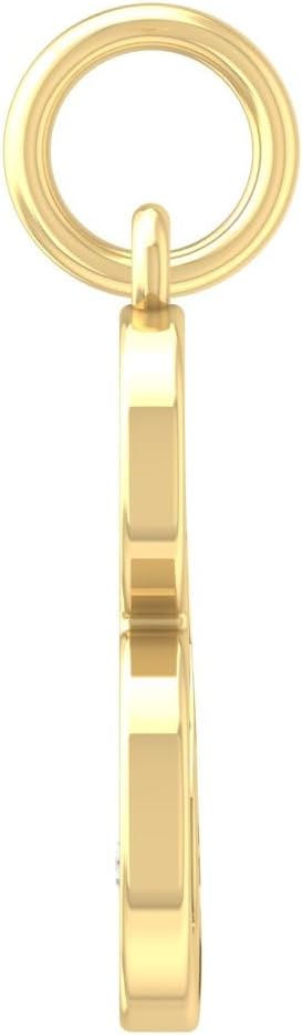 1/20 Carat lab Grown Diamond Zero to Nine Number Pendant Necklace | 10K, 14K Yellow or White Gold and Silver Cable Chain Necklace 18 inch | D-F Color and VS1 Clarity