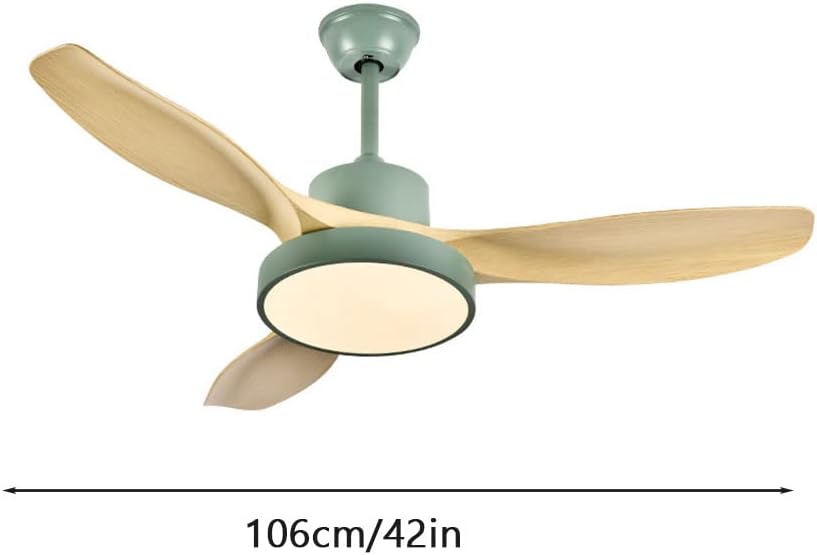 Modern Wood Ceiling Fan with Lights with Remote Indoor Smart Ceiling Fan LED 3 Color Bedroom Ceiling Fan 3-Blade 42 Inch Mute Ceiling Fan with Lights Outdoor Ceiling Fans for Patios