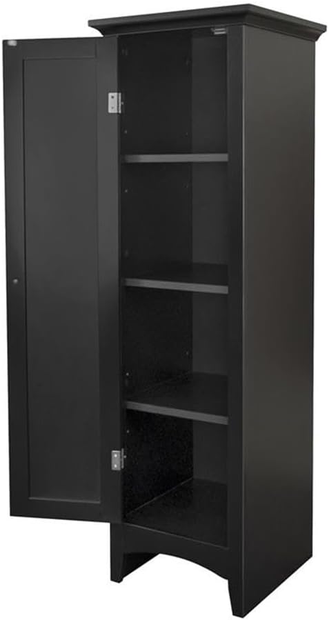 OS Home and Office Furniture 15' 1-Door Wood Kitchen Storage Pantry in Black
