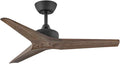 Hinkley Chisel 44' Indoor/Outdoor Smart Ceiling Fan with Remote, Damp-Rated, Modern Wooden Propeller Style Fan Blades, Matte Black and Driftwood blades