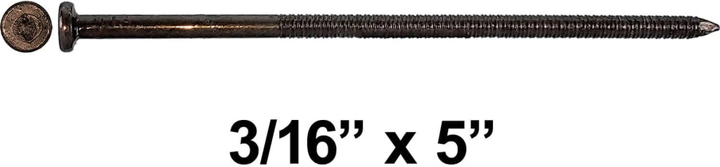 Jake Sales 5' Tempered Hard Steel - Ring Shank Pole Barn Nails. 40D - 35 Pounds ~ 966 Nails. Used for load-bearing, wood framed, pole barn structures.