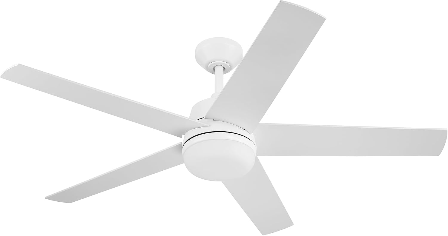 DESIGNERS FOUNTAIN Astrea Smart Ceiling Fan with Lights, 52 Inch LED Light Indoor Outdoor 5-Blade Fan, Remote Control, RGB, Matte White, FS-ATR52RGB-MW