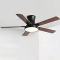 Flush Mount Ceiling Fan with Lights Wood Modern Ceiling Fan with Remote 42 Inch Mute Ceiling Fans with Lights for Bedroom Outdoor Ceiling Fans for Patios with Light