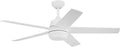 DESIGNERS FOUNTAIN Astrea Smart Ceiling Fan with Lights, 52 Inch LED Light Indoor Outdoor 5-Blade Fan, Remote Control, RGB, Matte White, FS-ATR52RGB-MW