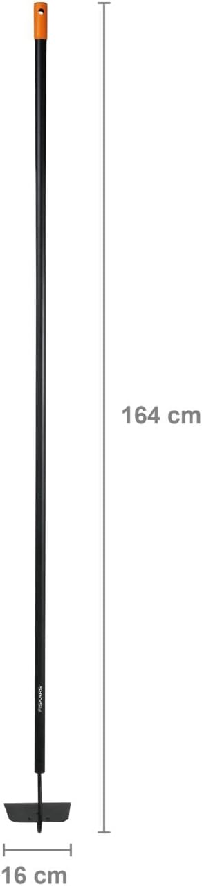 Fiskars Solid Hoe, Length: 155 cm, Width: 16 cm, Steel Head/Aluminium Handle, Black/Orange, 1016035