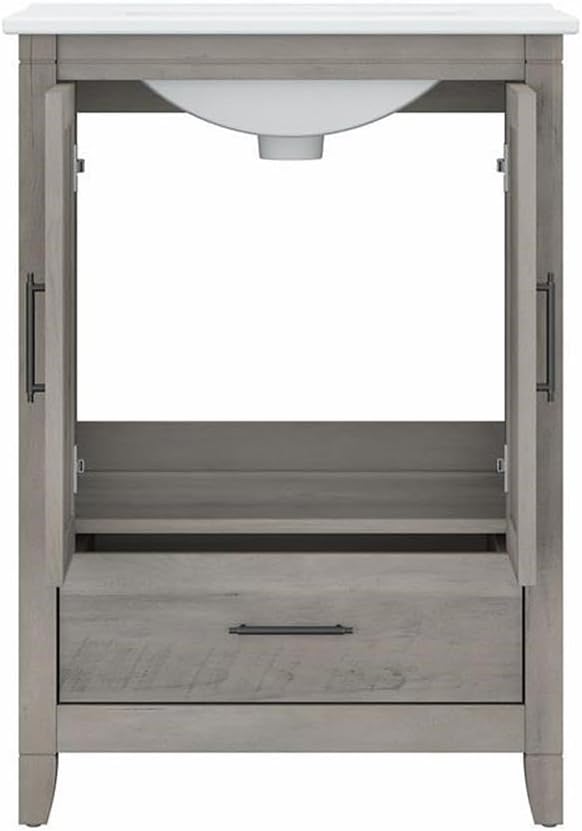 Bush Home Key West 24W Bathroom Vanity with Sink in Driftwood Gray