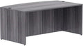 Lorell LLR69591 71 x 36 in. Bow Weathered Charcoal Laminate Desking