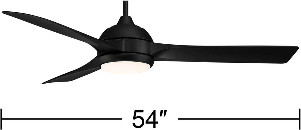 Casa Vieja 54' Expdite Modern Industrial 3 Blade Indoor Outdoor Ceiling Fan with Light LED Remote Control Black Brown White Diffuse Damp Rated for Patio Exterior House Porch Gazebo Garage