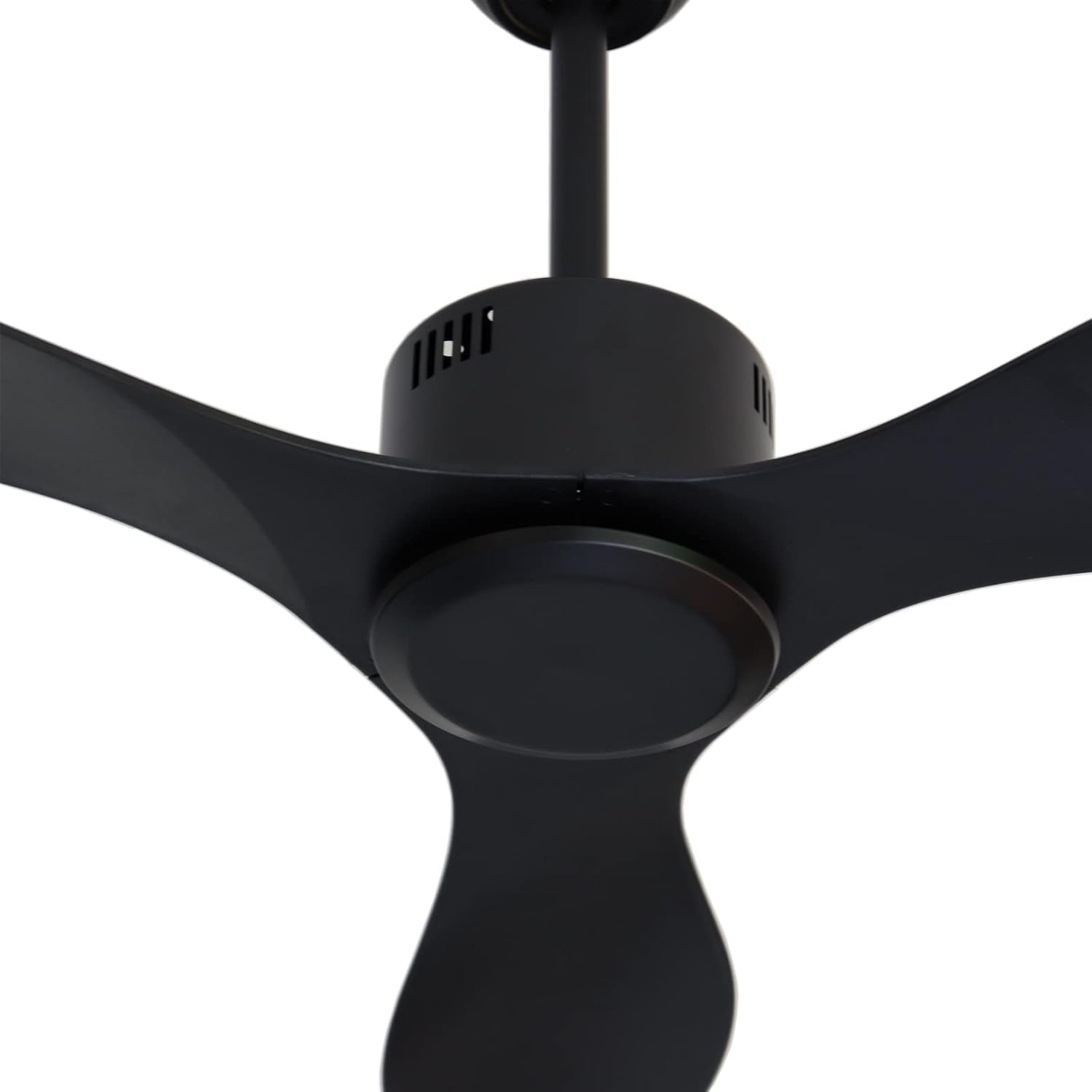 48 inch Ceiling Fan No Lights Remote Control 3 Blades Reversible DC Motor, Modern, Black